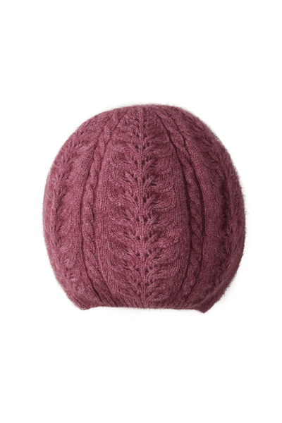 Possum Merino Wool Silk Cable Beret - Made in New Zealand