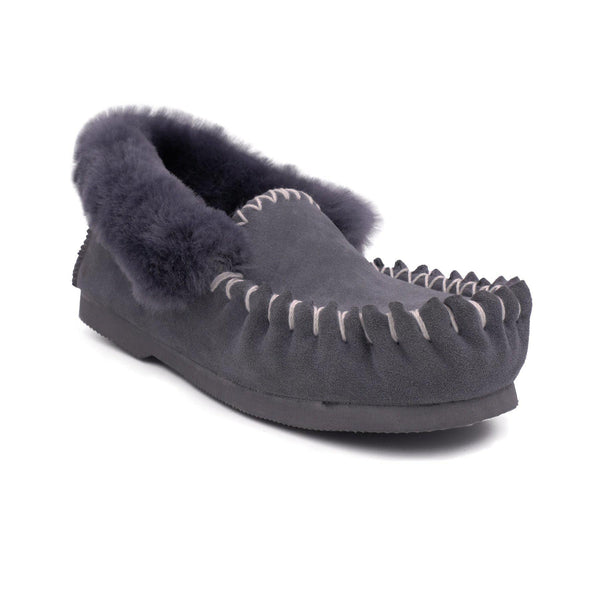 Gray sale moccasin slippers