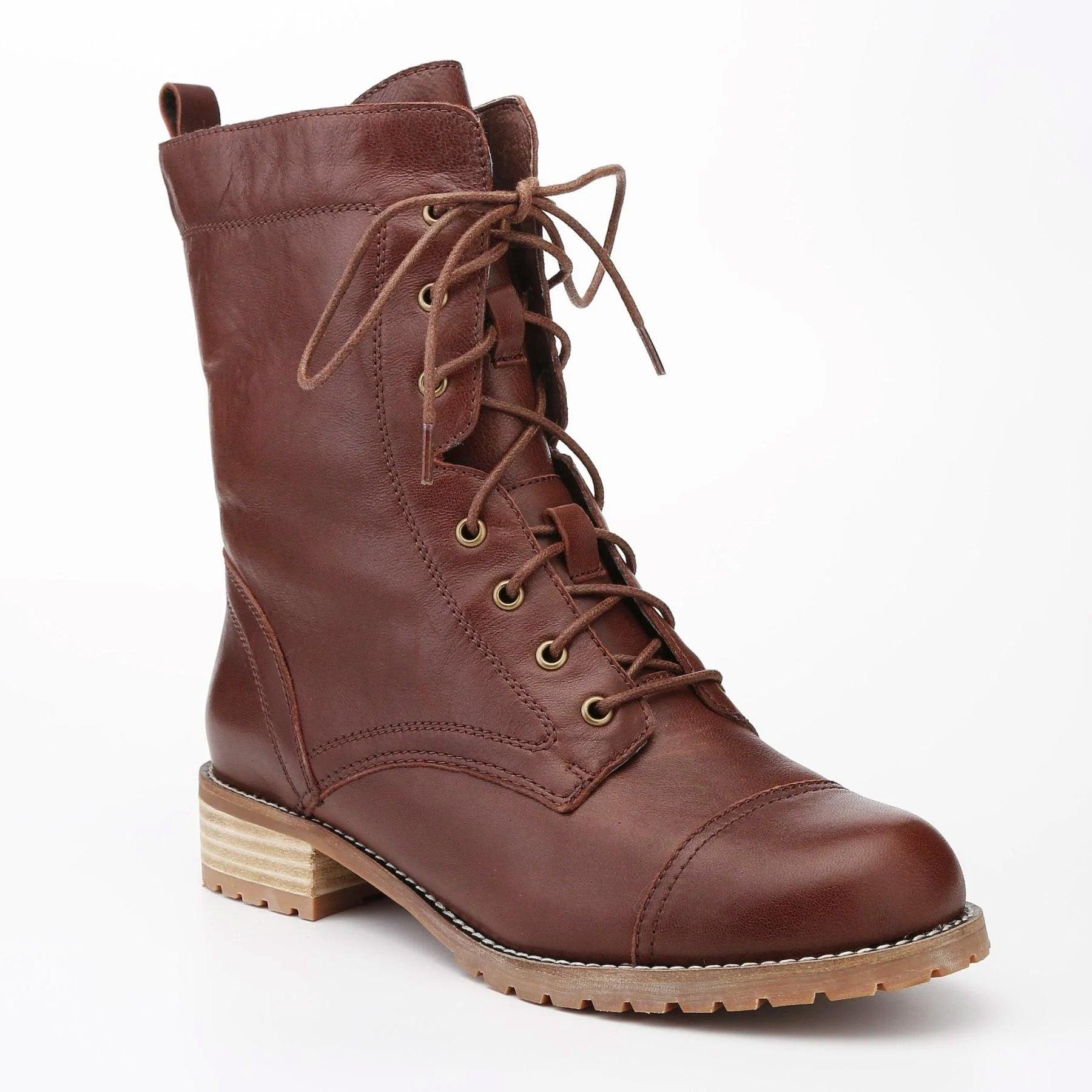 Bali - Leather Lace Up Sheepskin Boot