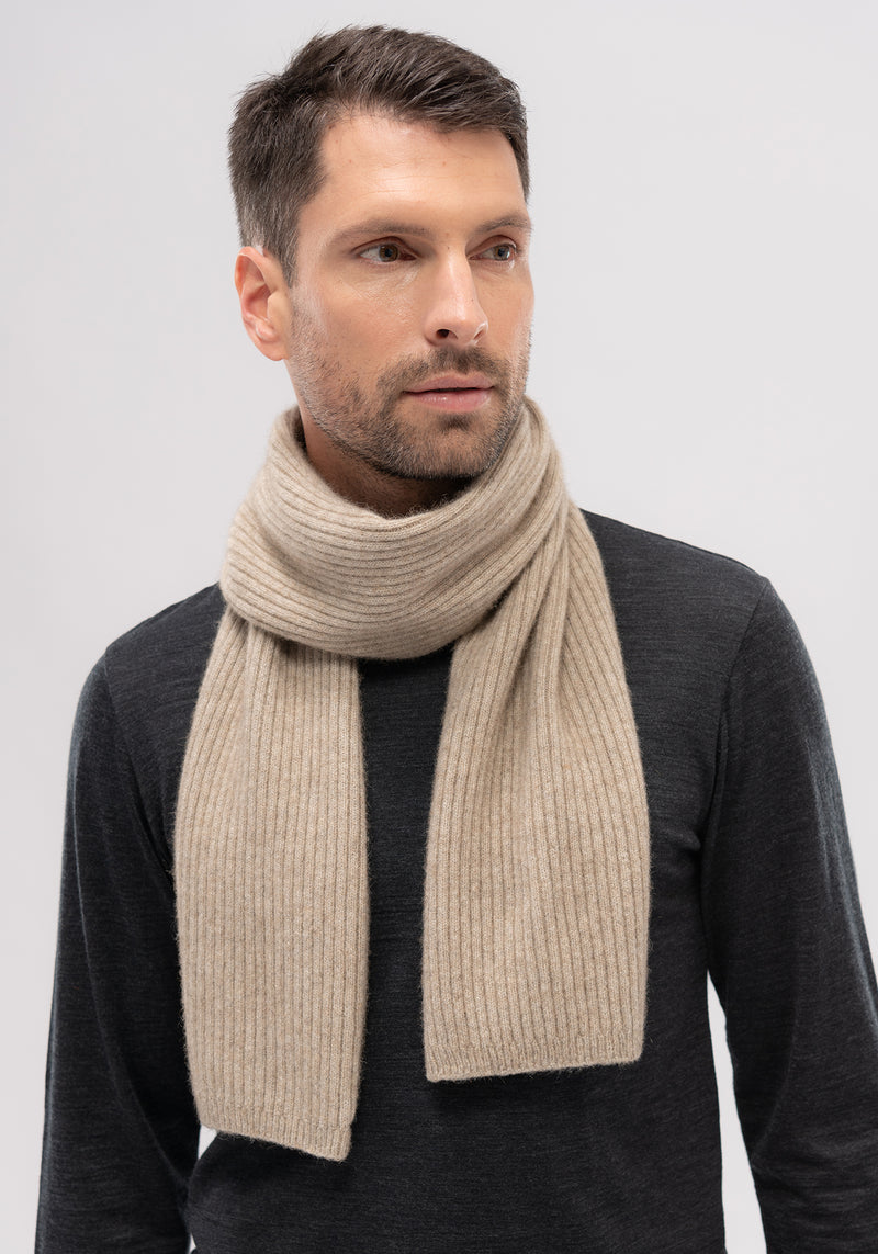 Ribbed Scarf - Fine Merino Wool, Brushtail Possum fibre, Mulberry Silk Scarves - Made in New Zealand