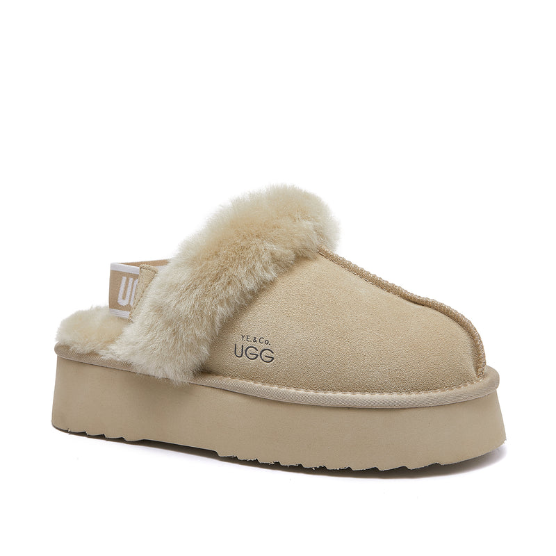 Classic Lady's Scuff - Platform Sole Premium Australian Sheepskin UGG Slippers