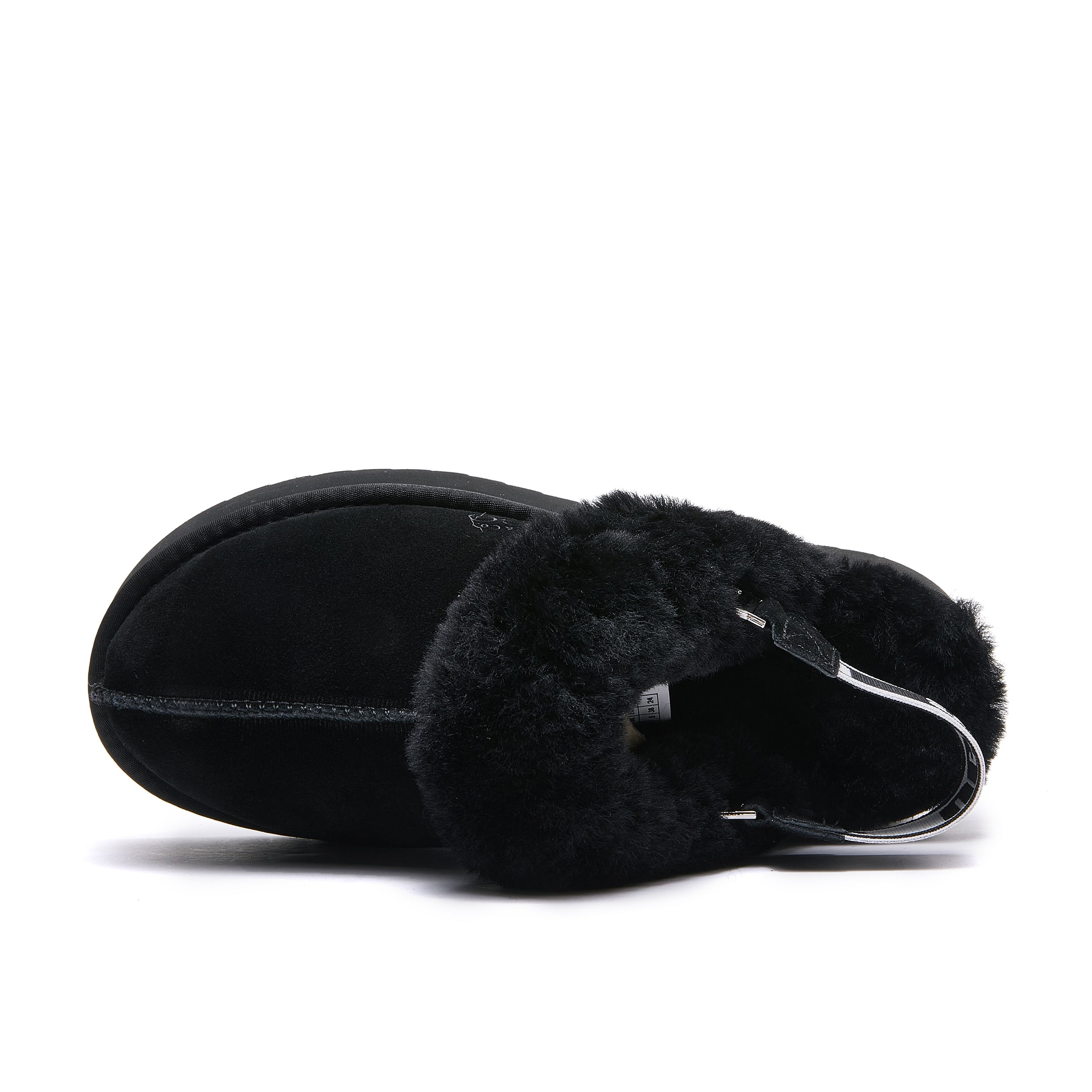 Classic Lady's Scuff - Platform Sole Premium Australian Sheepskin UGG Slippers - Black
