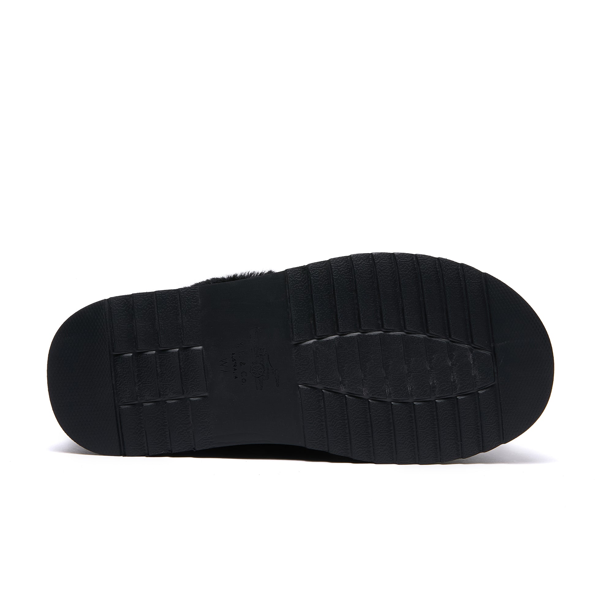 Classic Lady's Scuff - Platform Sole Premium Australian Sheepskin UGG Slippers - Black