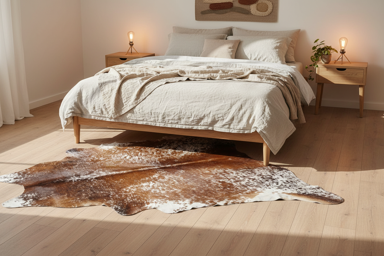 Speckled Brown Dark - Brown & White Coloured Large Premium Cowhide Rug