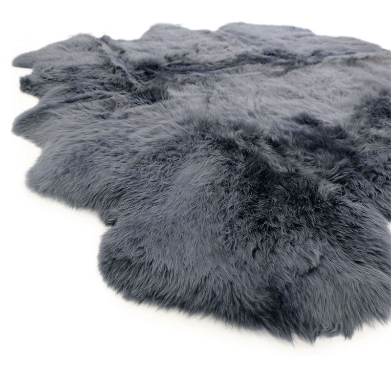 Sheepskin Rug - Steel (Dark Grey) - Super Sexto 200x165cm - Long Wool Australian Merino Sheepskin