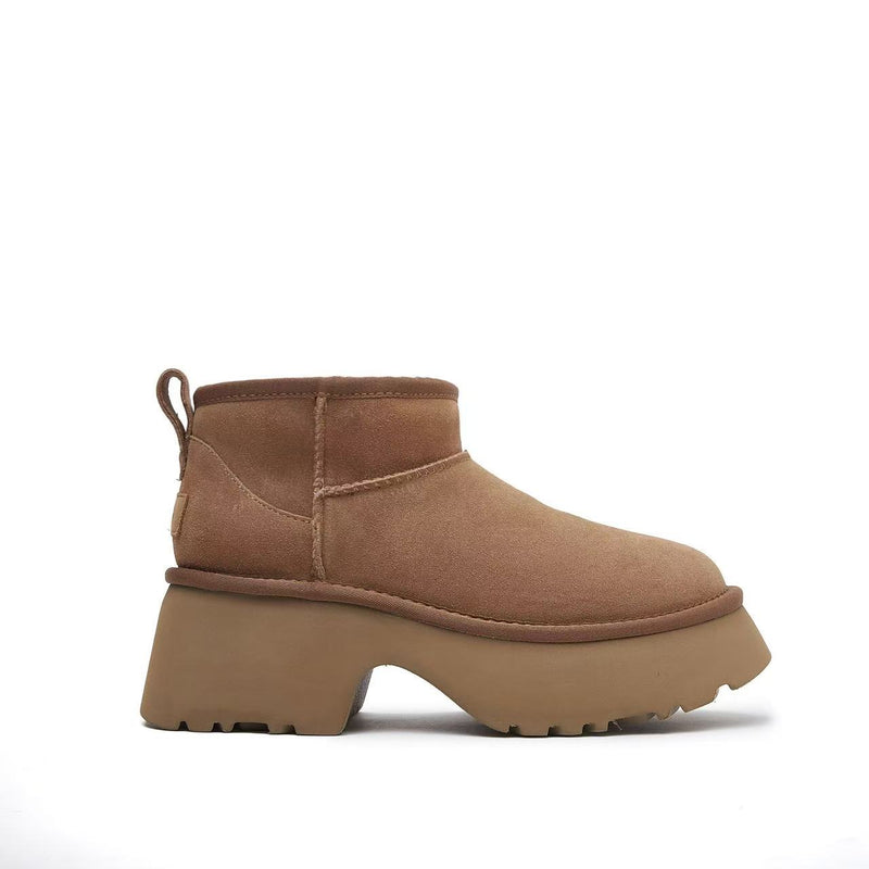 Classic Ultra Mini Ugg - 6cm Heel Block Sole - 100% A-Grade Double Face Australian Sheepskin