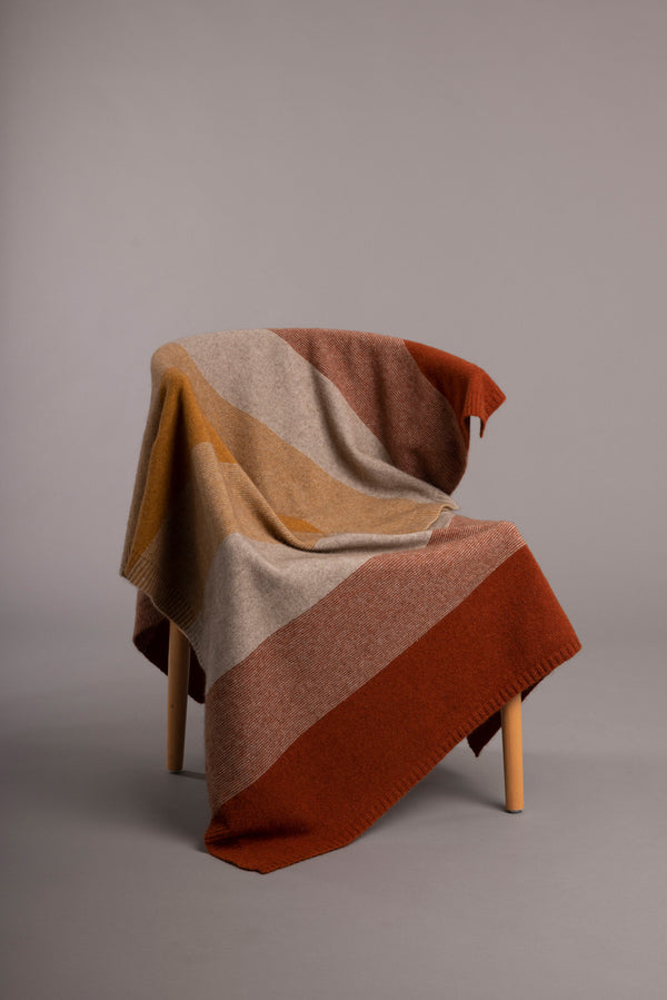 Possum Merino Wool Silk Throw - Ombre Throw - Made in New Zealand - Harvest - Yellow Earth Australia