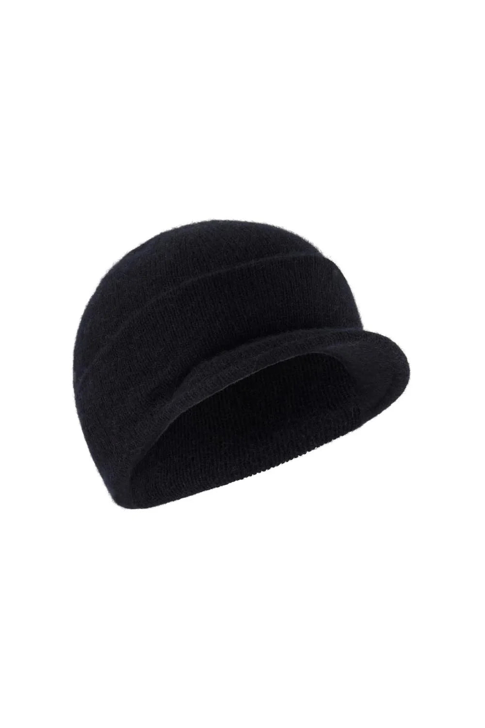 Possum Merino Cap with Peak — Made in New Zealand - Black