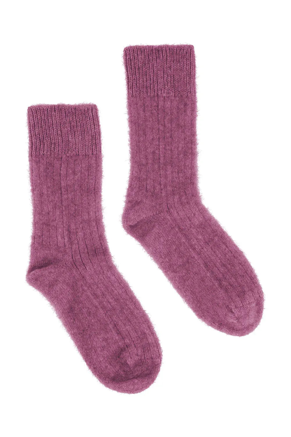 A pair of Yellow Earth's Possum Merino Rib Socks in Heather