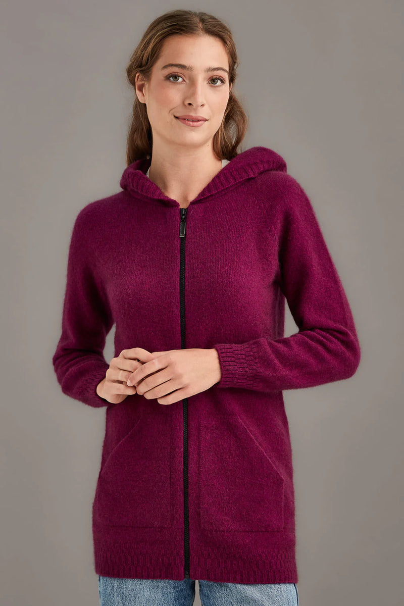 Possum Merino Wool Stepped Stitch Women's Hoodie - Made in New Zealand