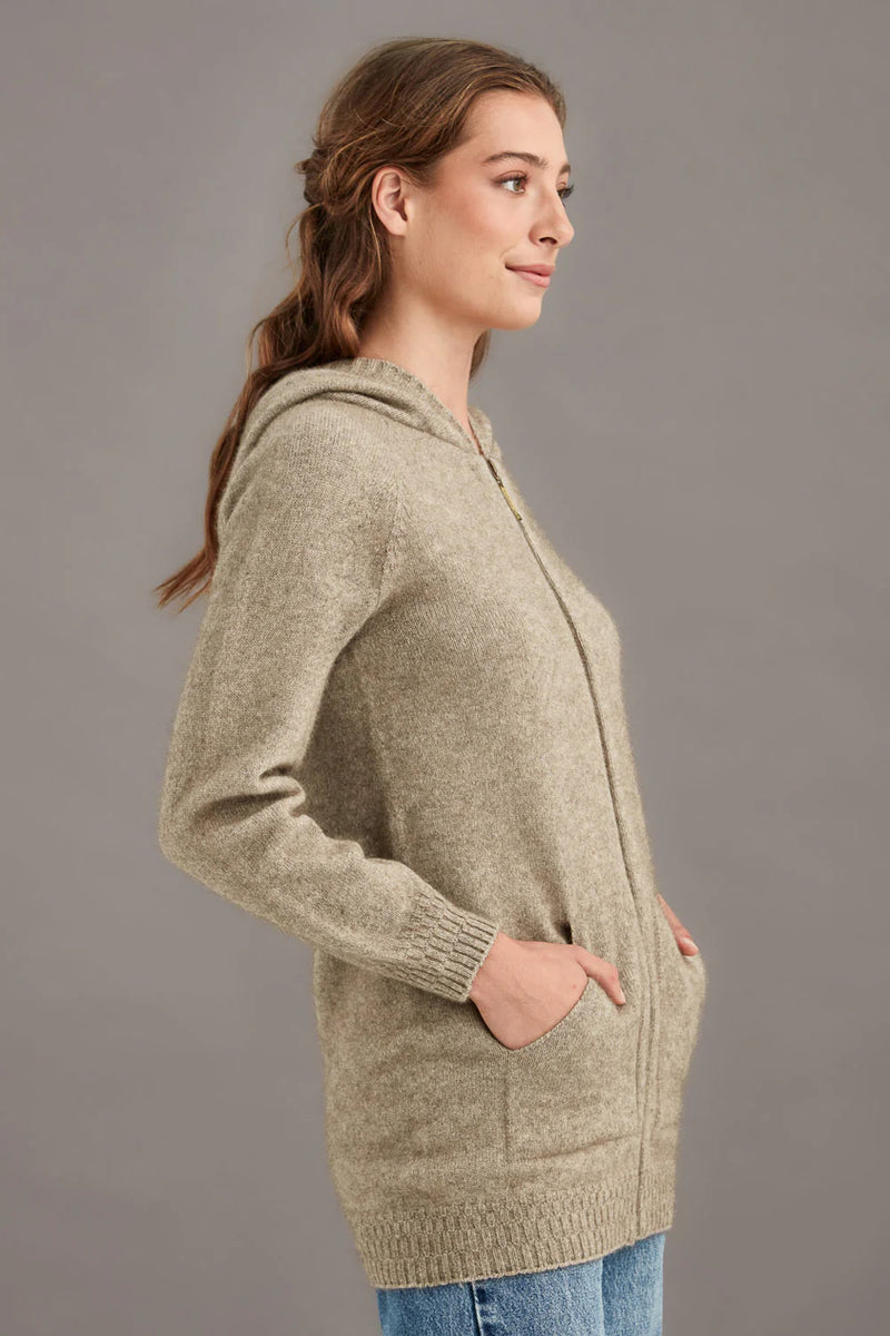 Possum Merino Wool Stepped Stitch Women's Hoodie - Made in New Zealand