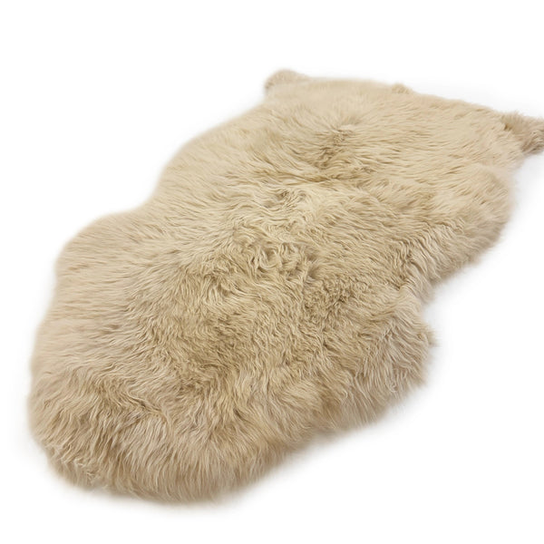 Sheepskin Rug - Linen - XXL Long Wool Australian Merino Sheepskin