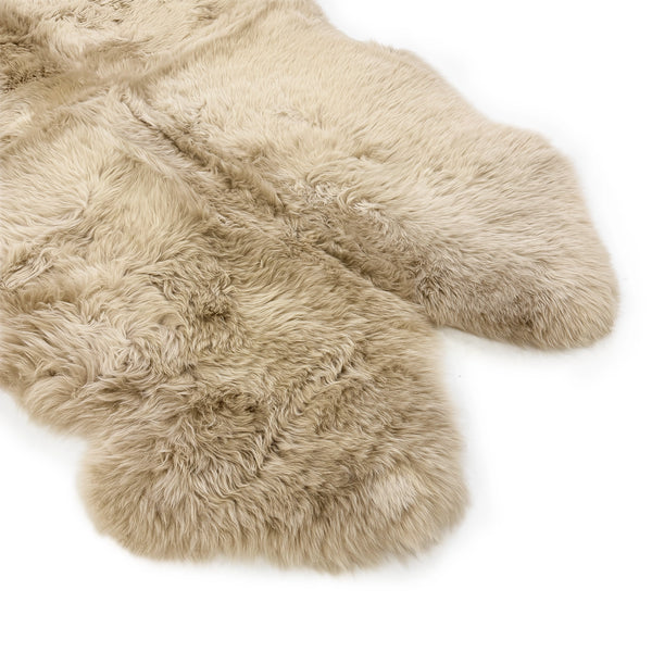 Sheepskin Rug - Linen - Super Quad Sized (200x110cm) - Long Wool Australian Merino Sheepskin