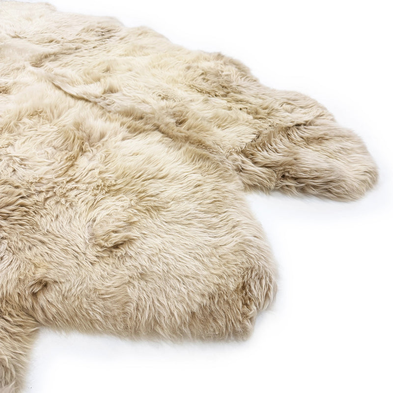 Sheepskin Rug - Linen - Super Sexto (200 x 165cm) - Long Wool Australian Merino Sheepskin