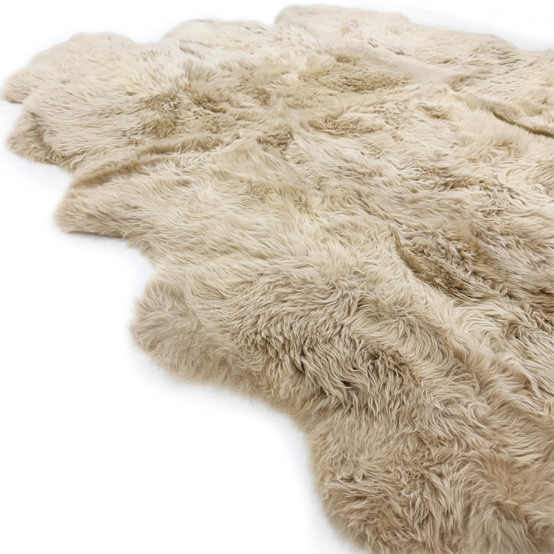 Sheepskin Rug - Linen - Super Sexto (200 x 165cm) - Long Wool Australian Merino Sheepskin