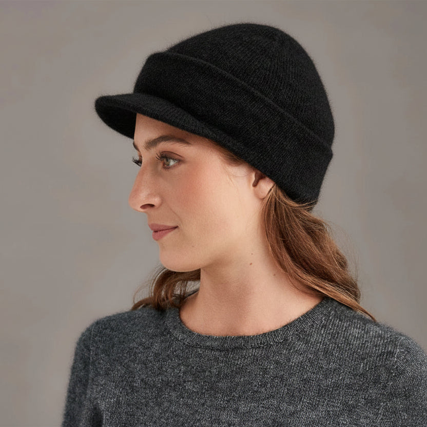 Possum Merino Cap with Peak — Made in New Zealand