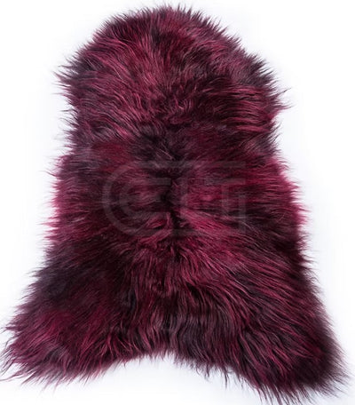 Icelandic Sheepskin Rug — XXL, 100% Genuine Long Wool - Bordo
