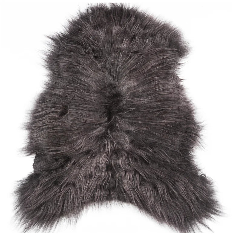 Icelandic Sheepskin Rug — XXL, 100% Genuine Long Wool - Charcoal