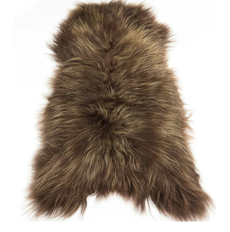Icelandic Sheepskin Rug — XXL, 100% Genuine Long Wool - Chestnut