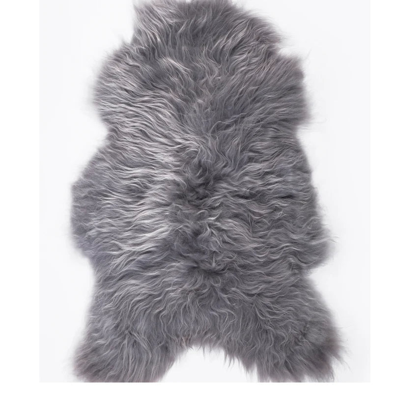 Icelandic Sheepskin Rug — XXL, 100% Genuine Long Wool - Storm