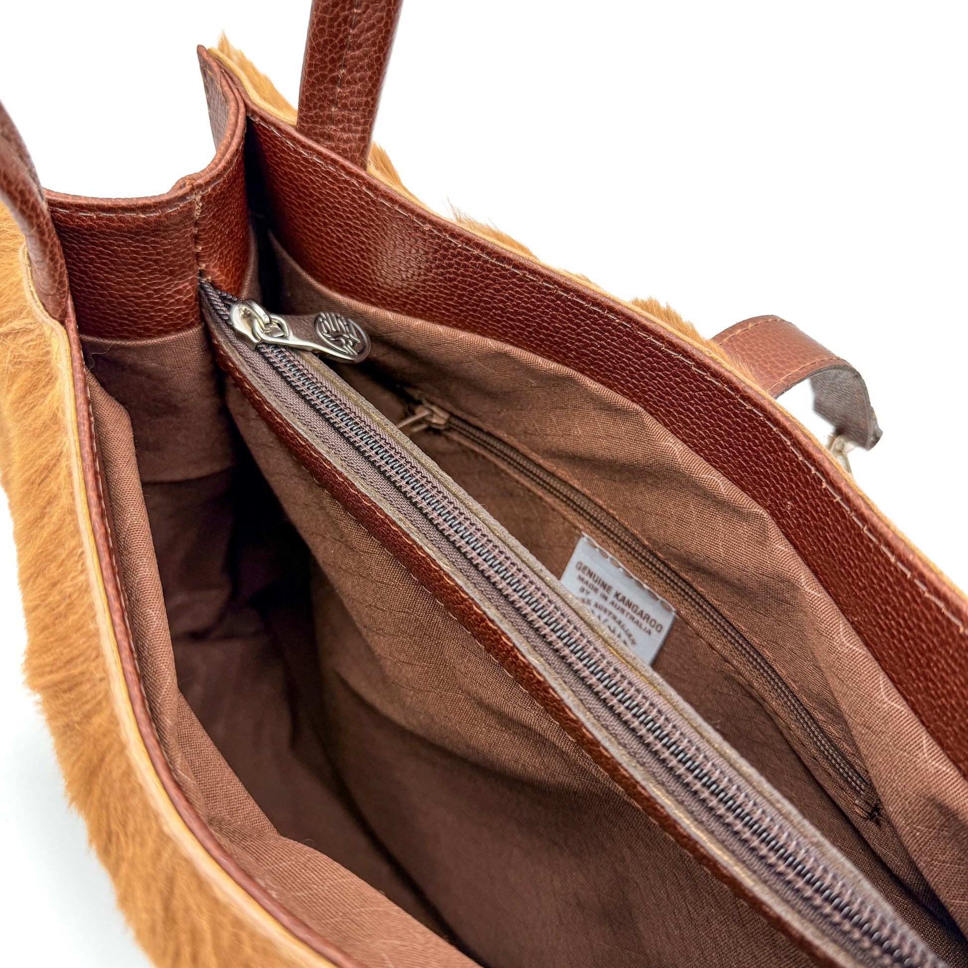product image for Kangaroo Fur Structured Handbag — Handmade Australian Leather