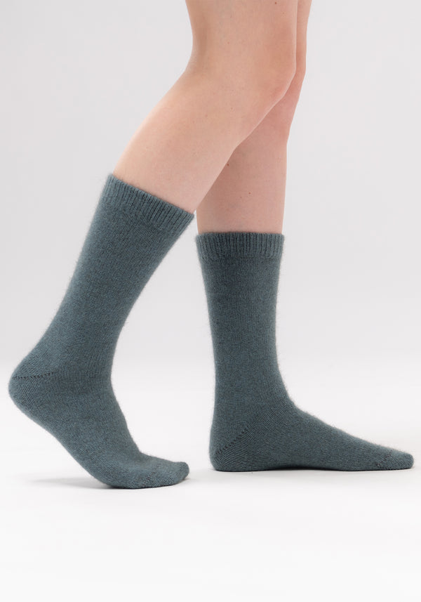 Possum/Merino/Silk Socks - Unisex - Fine Merino Wool, Brushtail Possum Fibre, Silk Blend - Feather  Made in New Zealand