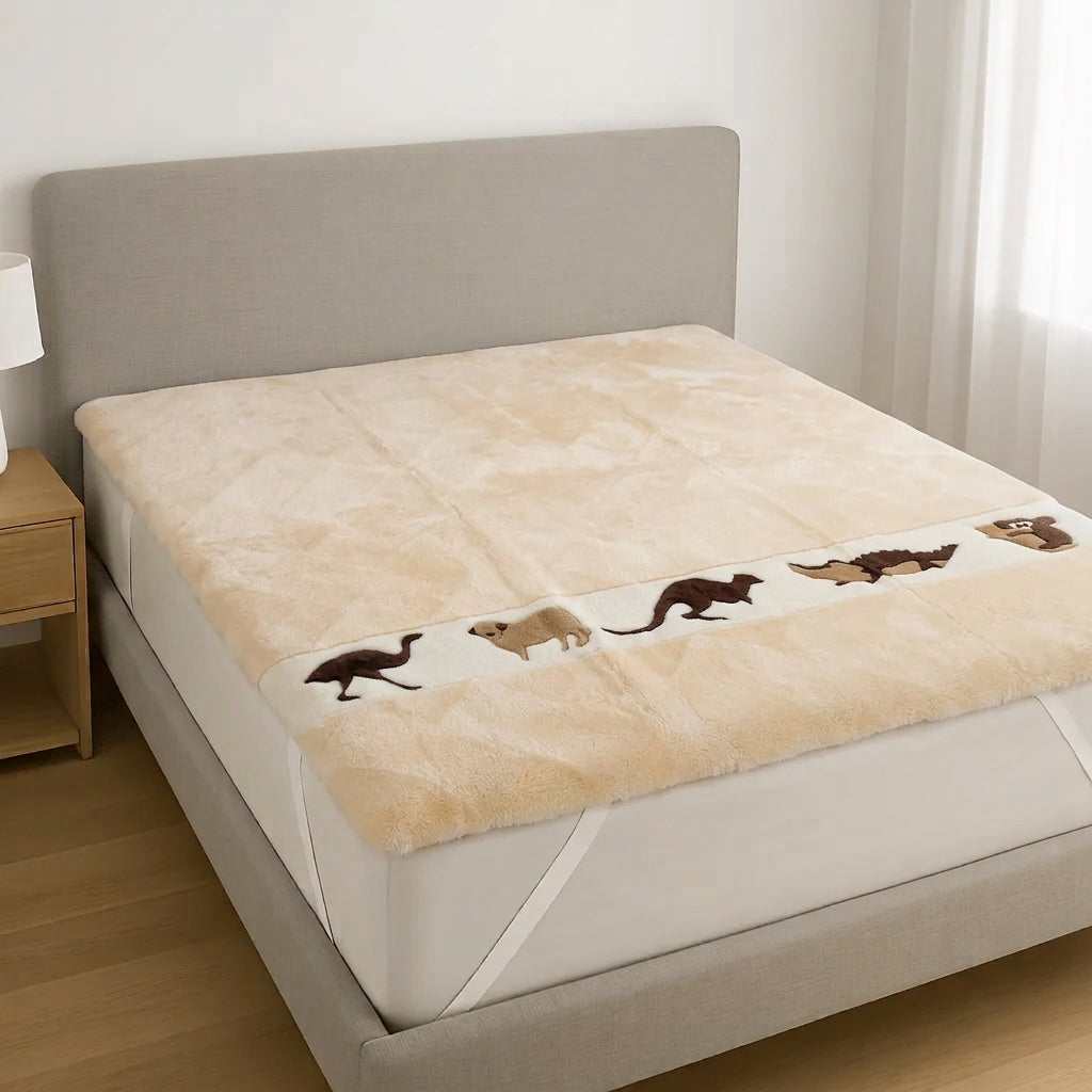 Sheepskin Bed Underlay — Animal Ivory, King, Natural Pressure Relief