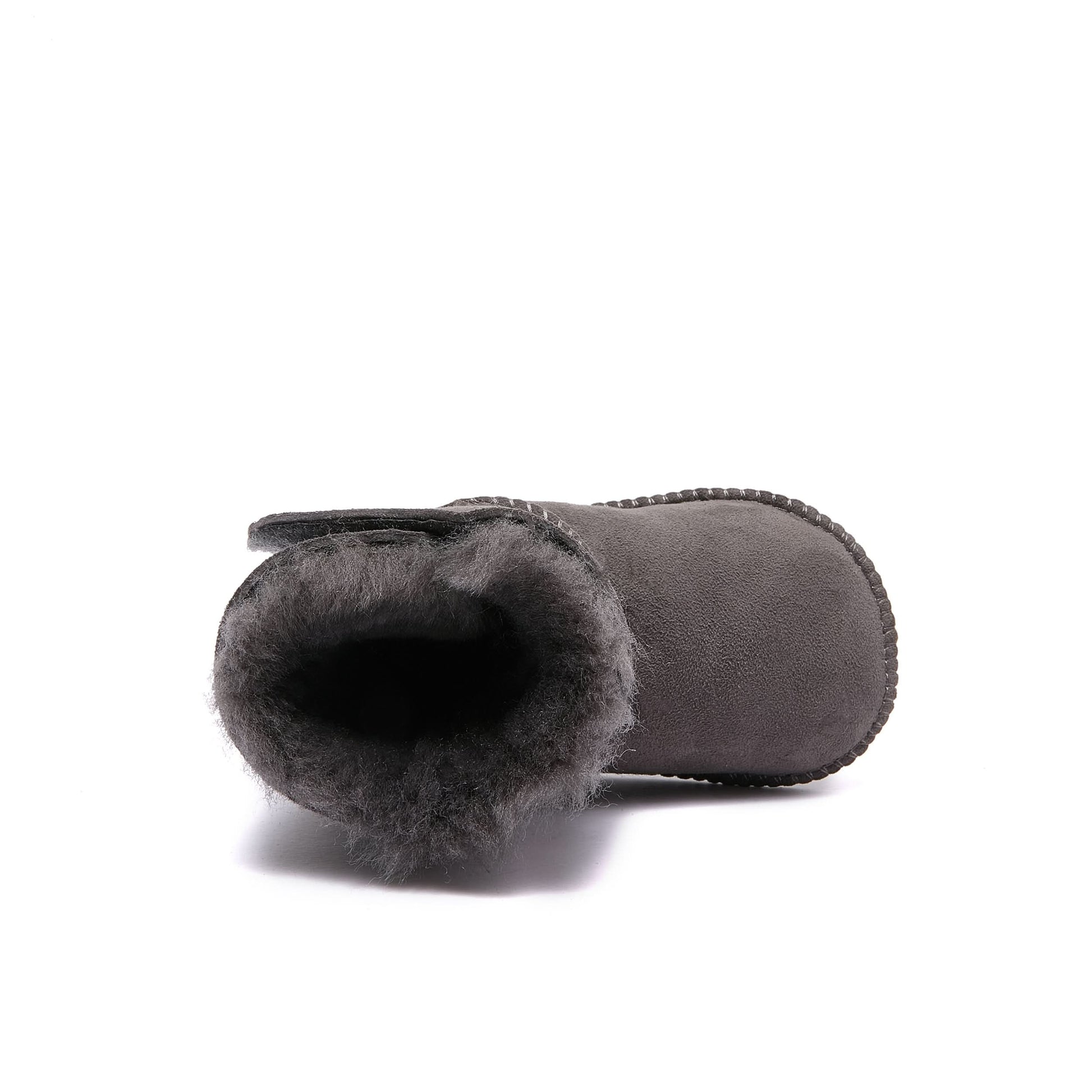 Baby Mini Ugg Booties 0-24 Months - Grey - Handmade Premium Australian Merino Wool & Sheepskin