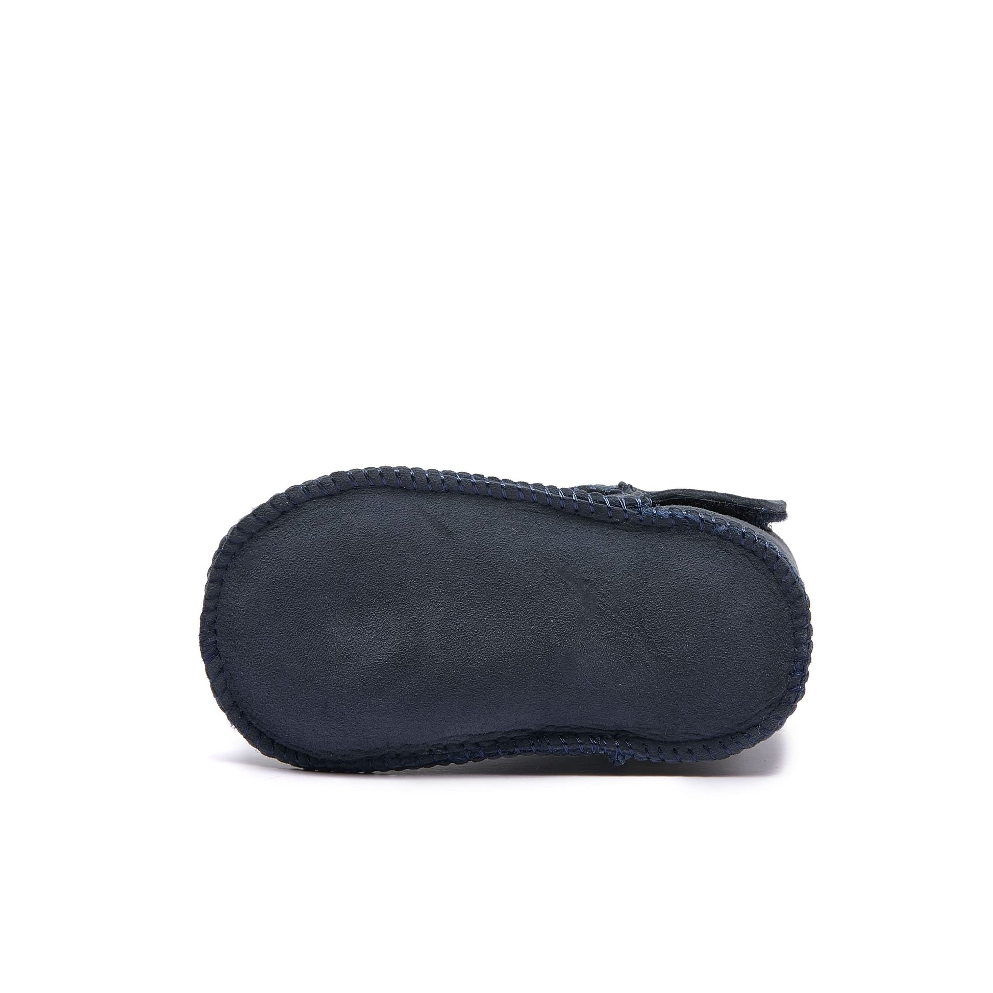 Baby Mini Ugg Booties 0-24 Months - Navy - Handmade Premium Australian Merino Wool & Sheepskin