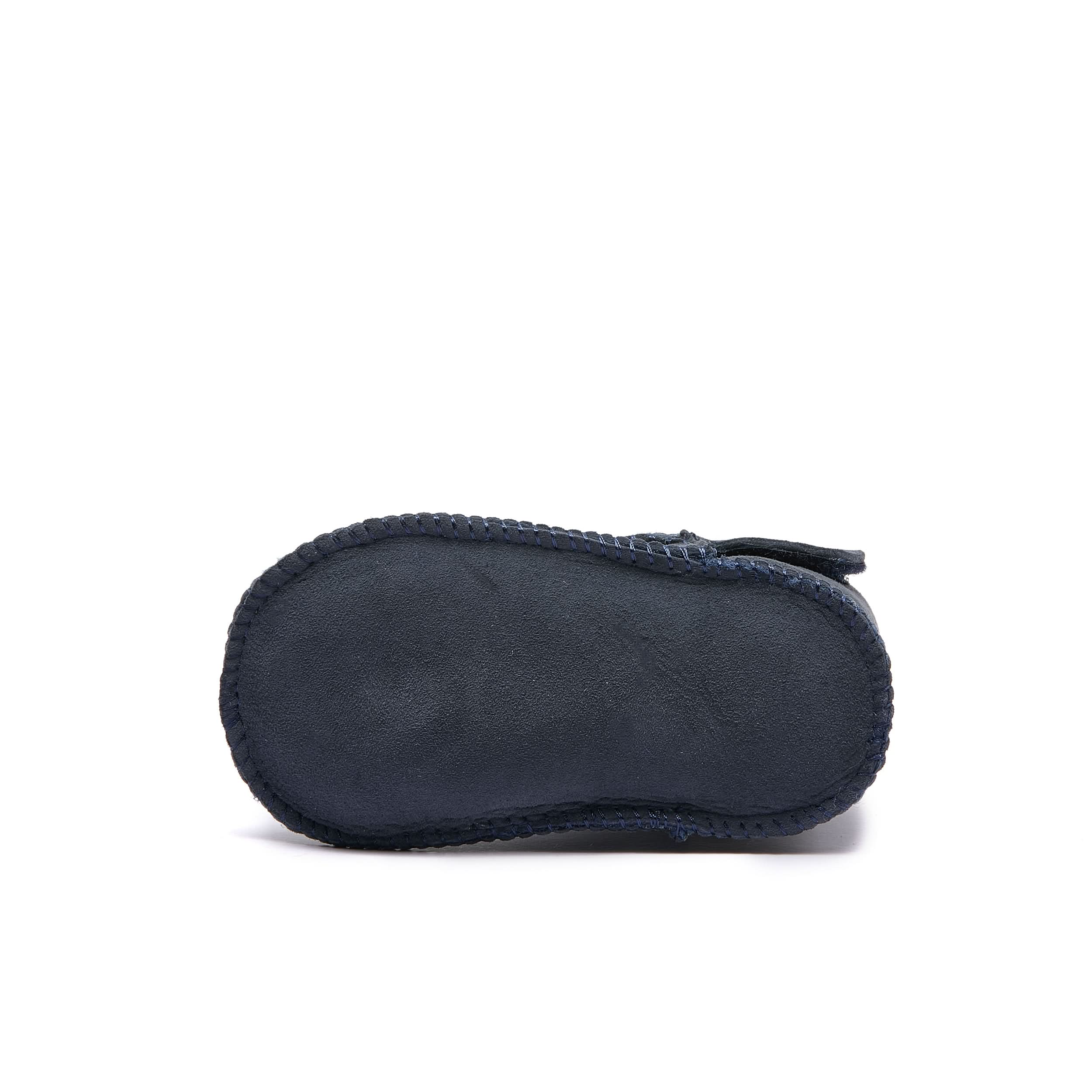 Baby Mini Ugg Booties 0-24 Months - Navy - Handmade Premium Australian Merino Wool & Sheepskin