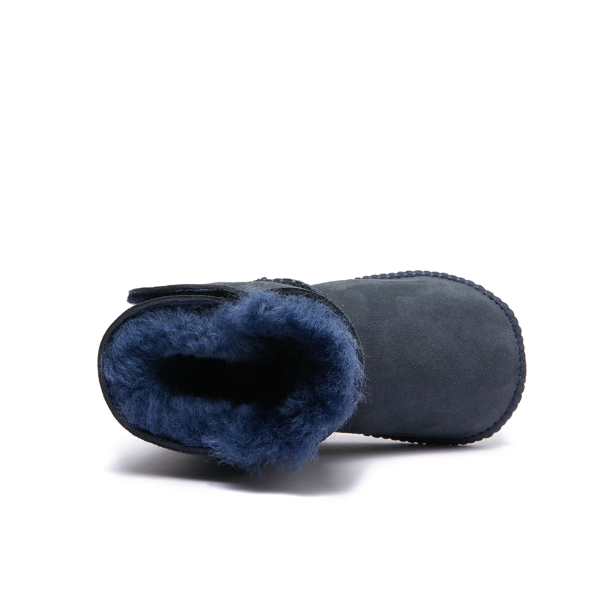 Baby Mini Ugg Booties 0-24 Months - Navy - Handmade Premium Australian Merino Wool & Sheepskin