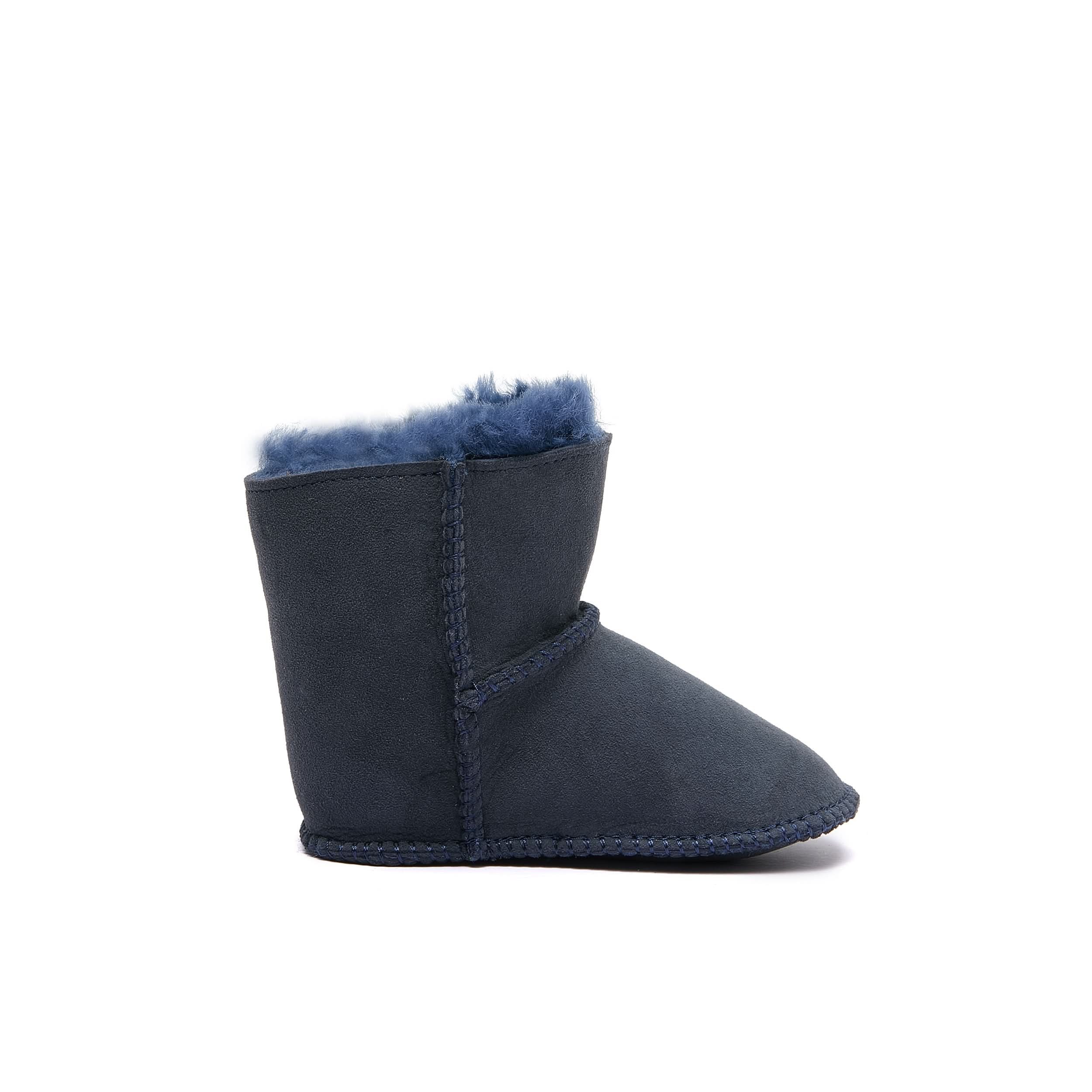 Baby Mini Ugg Booties 0-24 Months - Navy - Handmade Premium Australian Merino Wool & Sheepskin