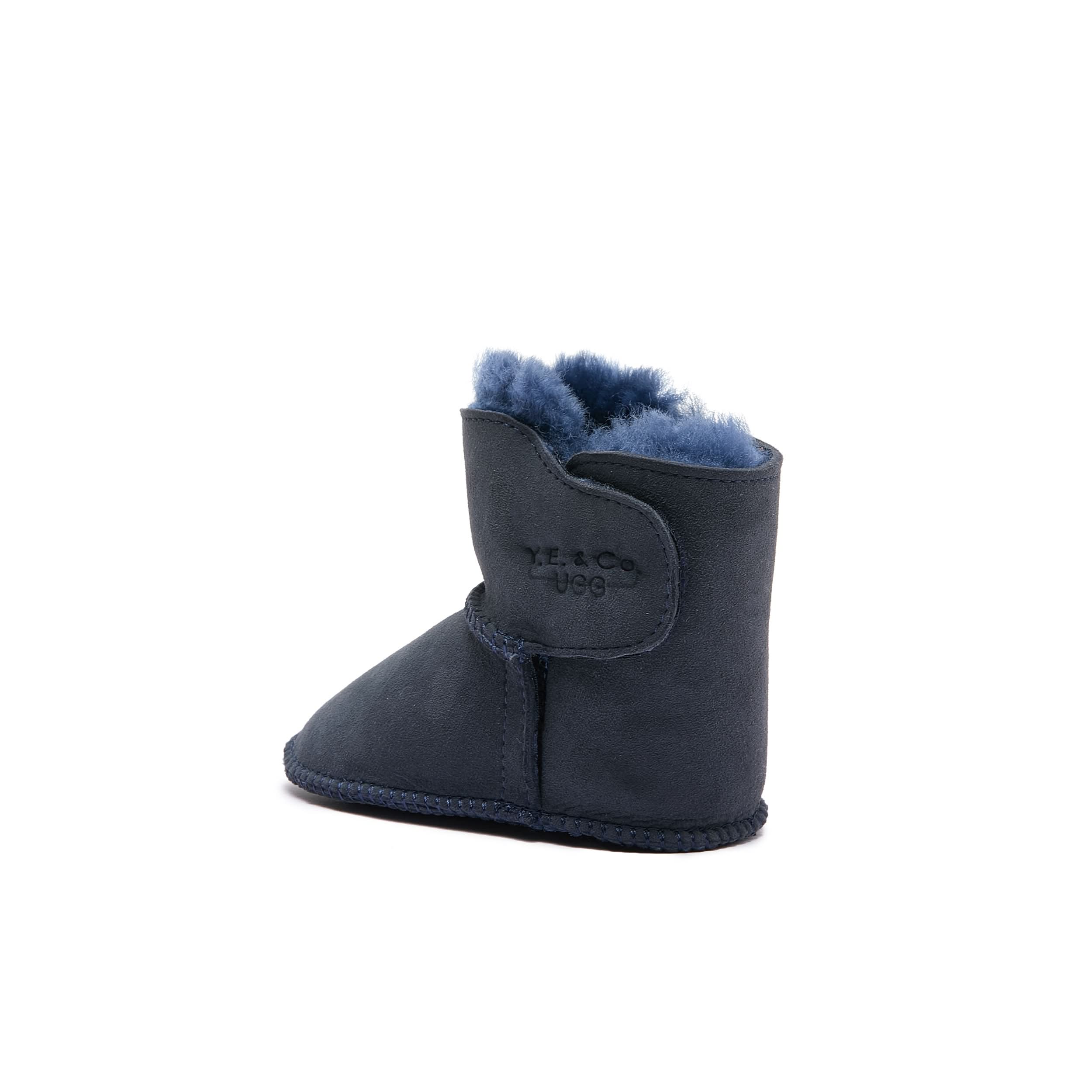 Baby Mini Ugg Booties 0-24 Months - Navy - Handmade Premium Australian Merino Wool & Sheepskin