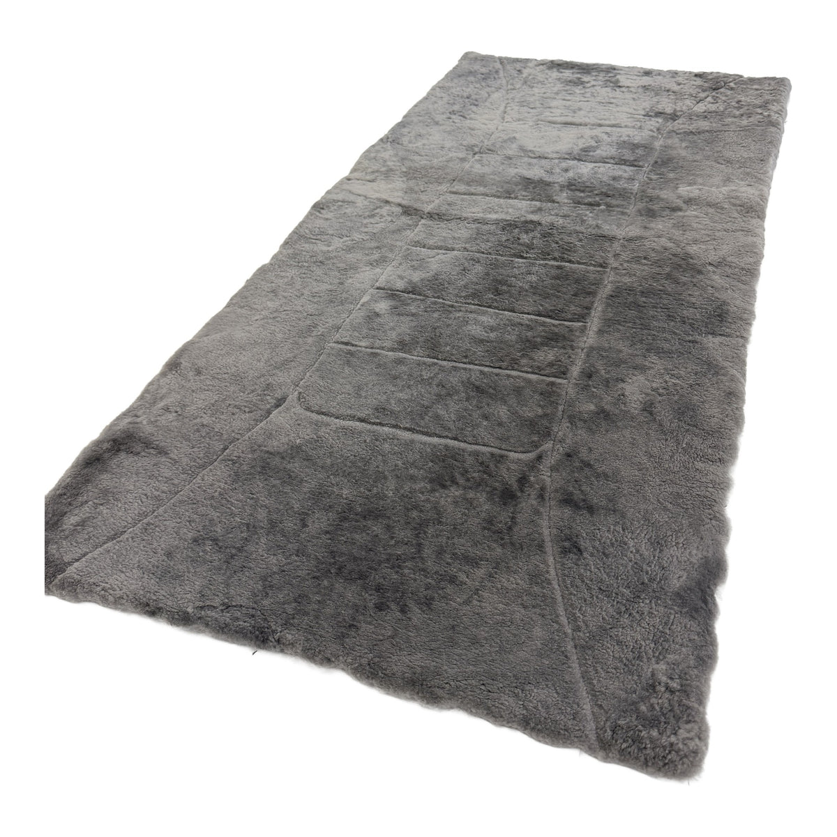 Foam-Backed Sheepskin Plate — 16mm Patterned, Charcoal, 130 x 60cm