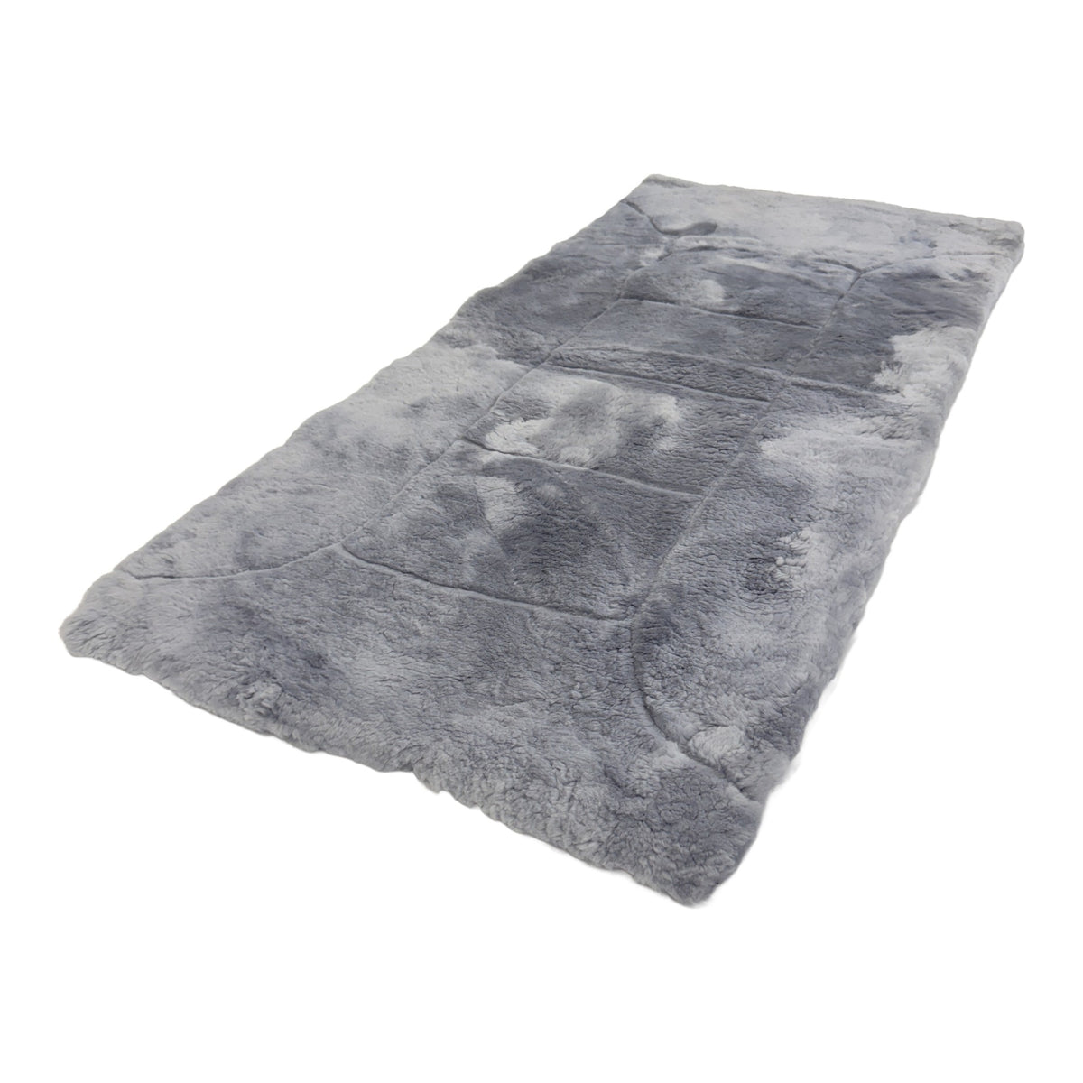 Foam-Backed Sheepskin Plate — Grey, 26mm Patterned, 130 x 60cm