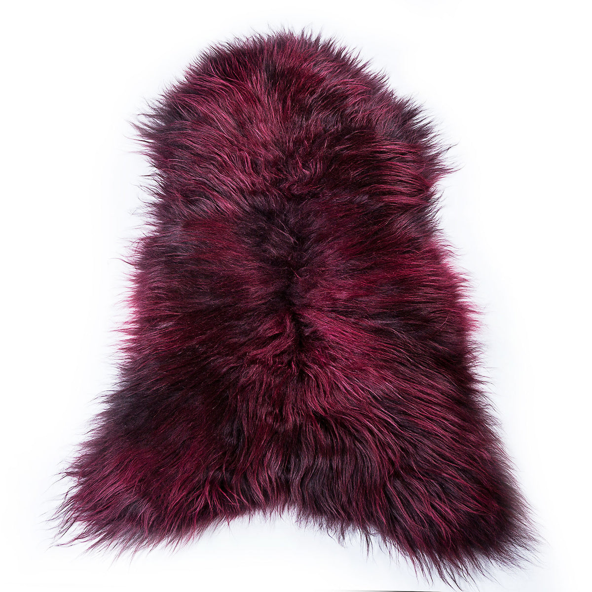 Icelandic Sheepskin Rug — XXL, 100% Genuine Long Wool - Bordo