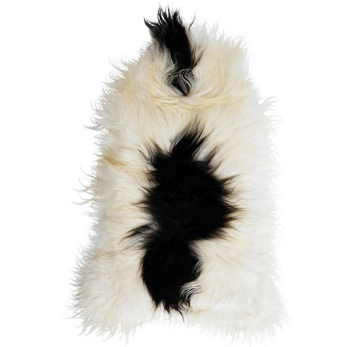 Icelandic Sheepskin Rug — XXL, 100% Genuine Long Wool - Dalmatian Black
