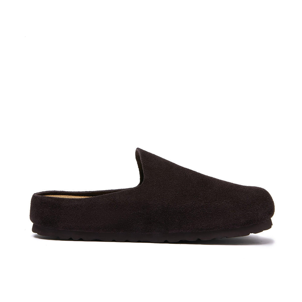 Jude — Open-Back Cork Clogs, Genuine Cow Suede, Unisex - Coffee