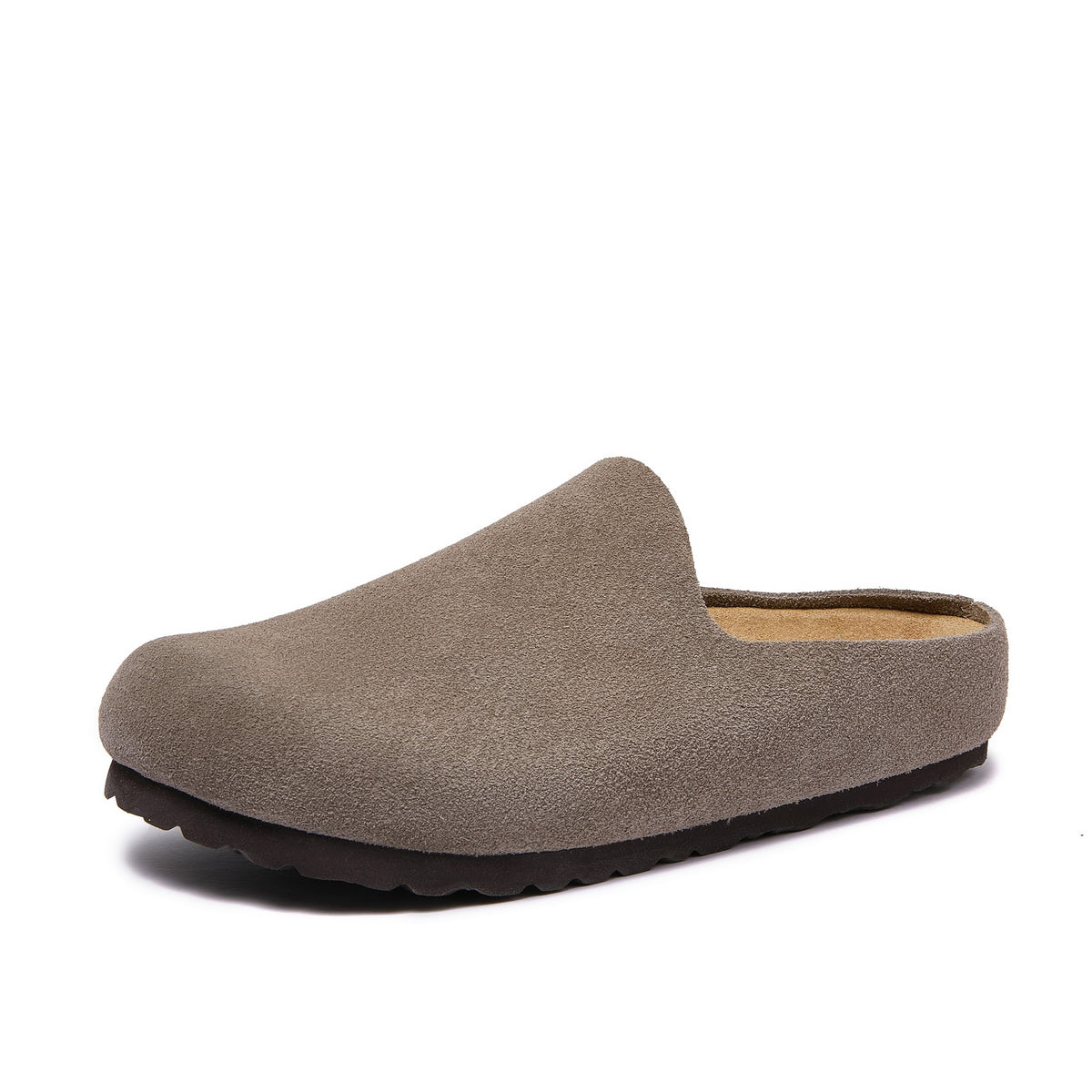 Jude — Open-Back Cork Clogs, Genuine Cow Suede, Unisex - Suede
