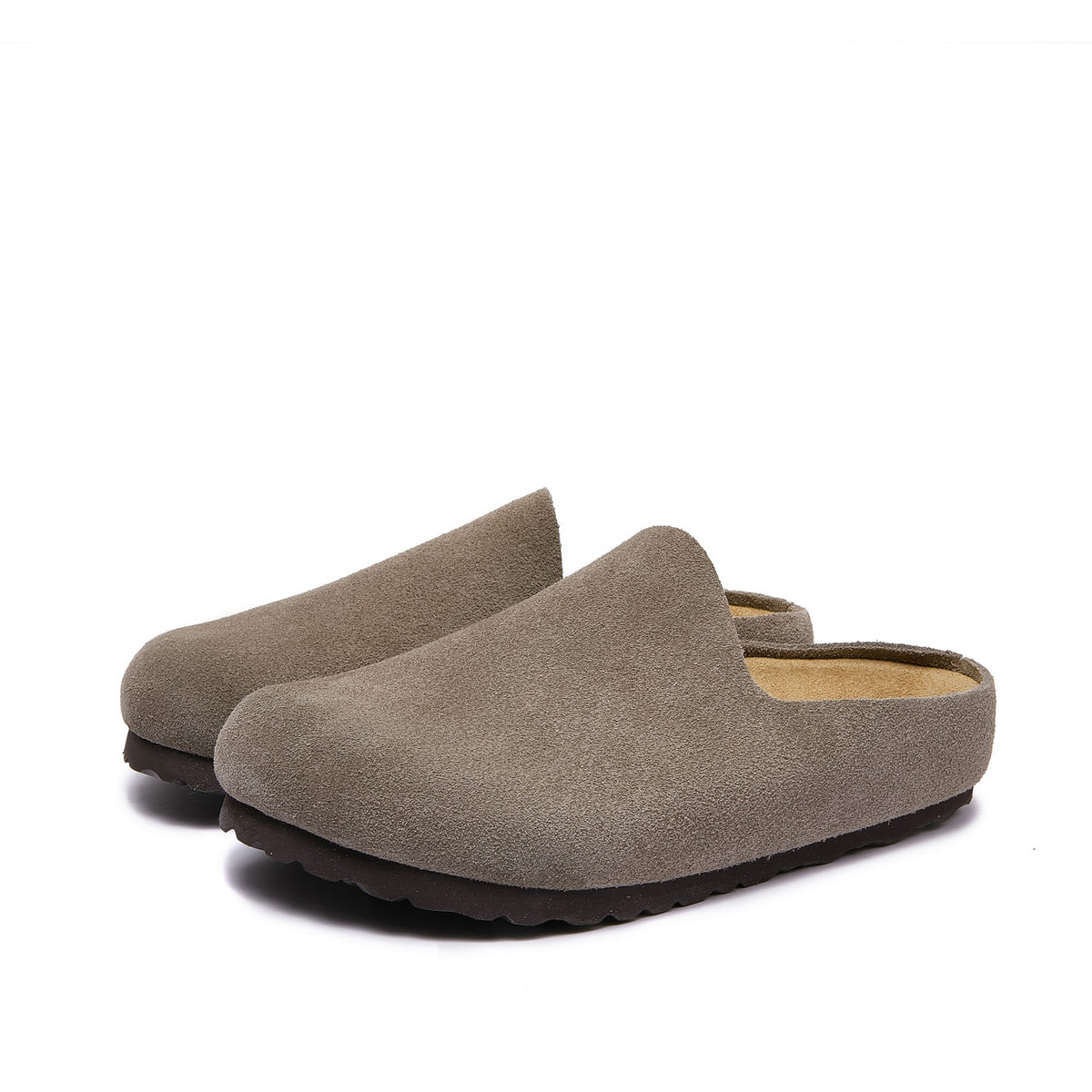 Jude — Open-Back Cork Clogs, Genuine Cow Suede, Unisex - Suede