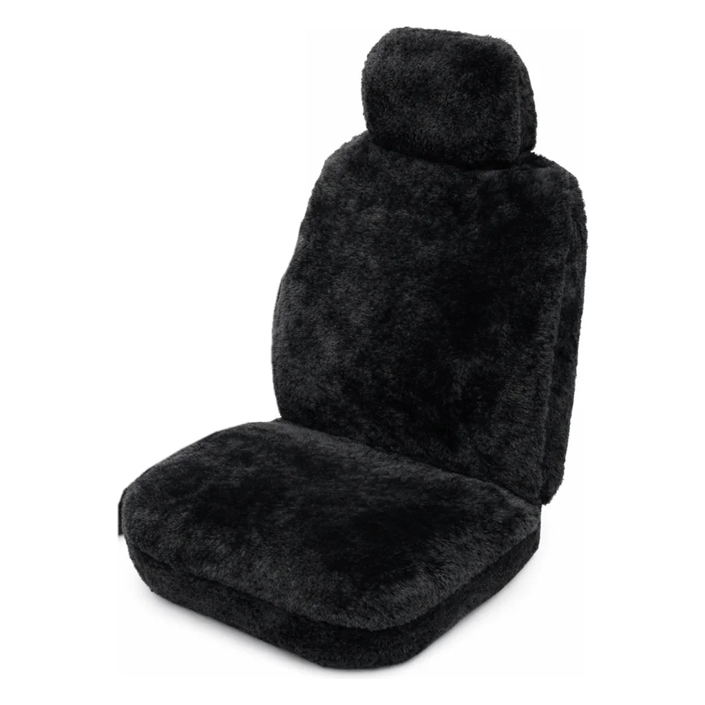 Australian Sheepskin Car Seat Covers – Airbag Safe (Single Seat Only) - Black