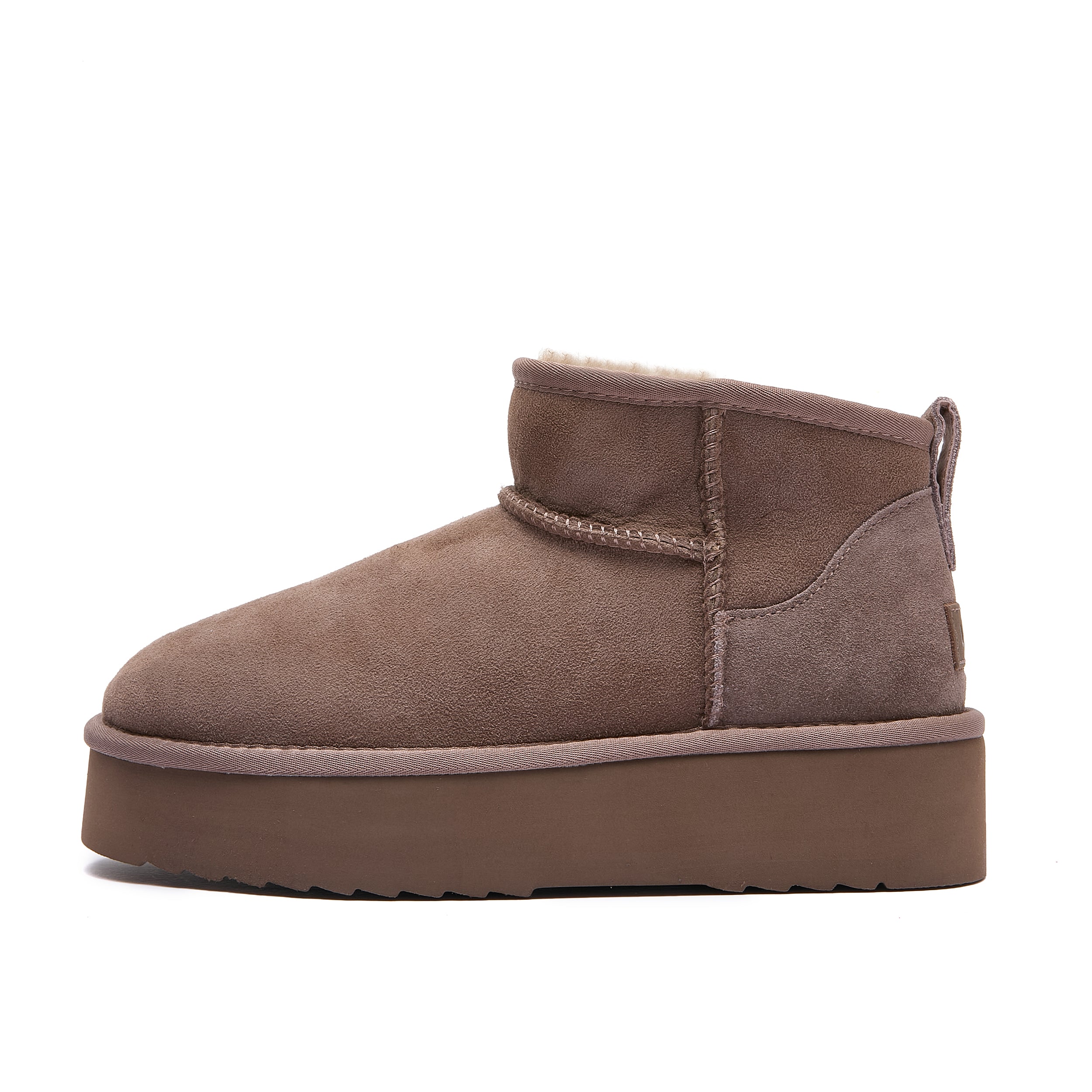 Classic Ultra Mini Platform Ugg - 4cm High Platform Short Boot - Mushroom - 100% A-Grade Double Face Australian Sheepskin