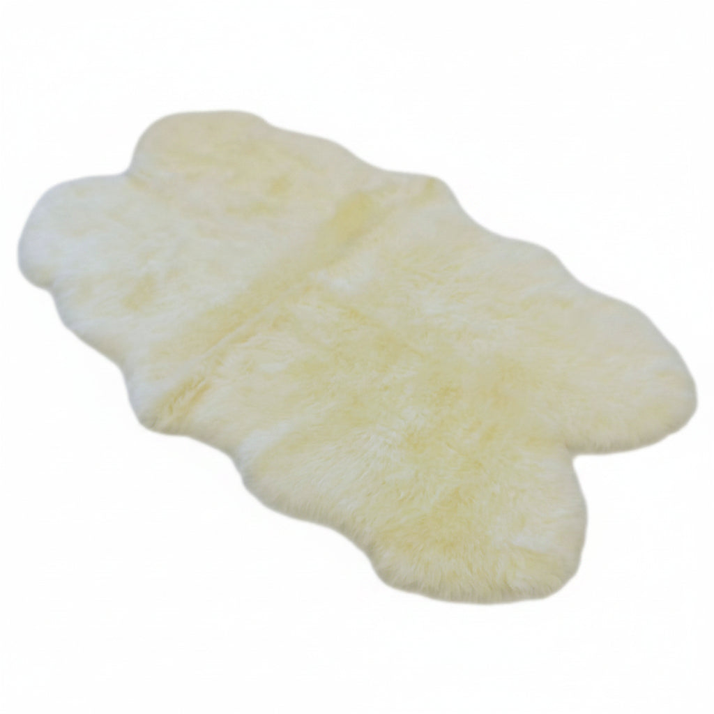 Sheepskin Rug - Ivory - Super Quad Sized (200x110cm) - Long Wool Australian Merino Sheepskin