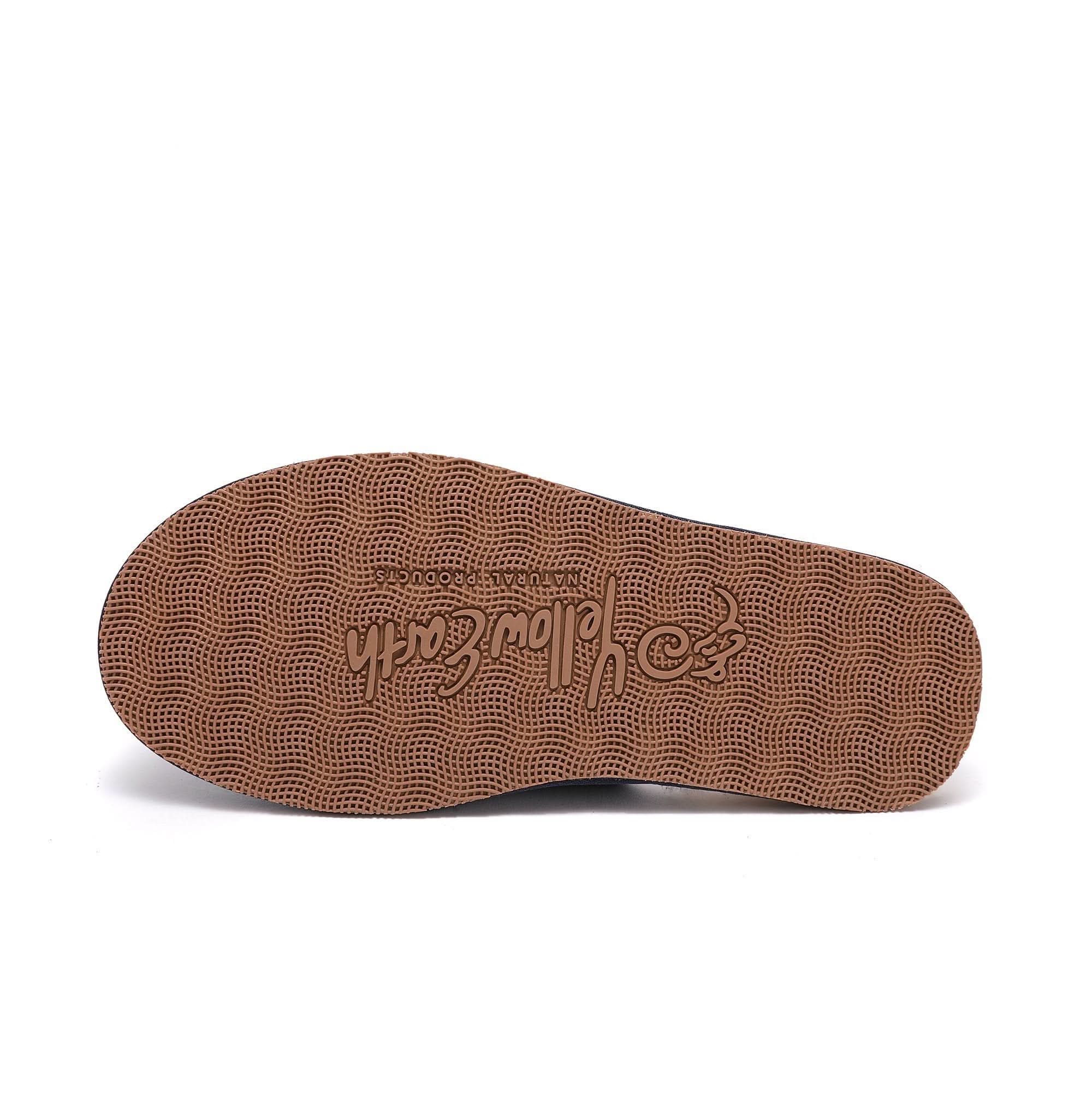 Tan textured rubber sole with dot pattern, bottom view. - Yellow Earth Australia