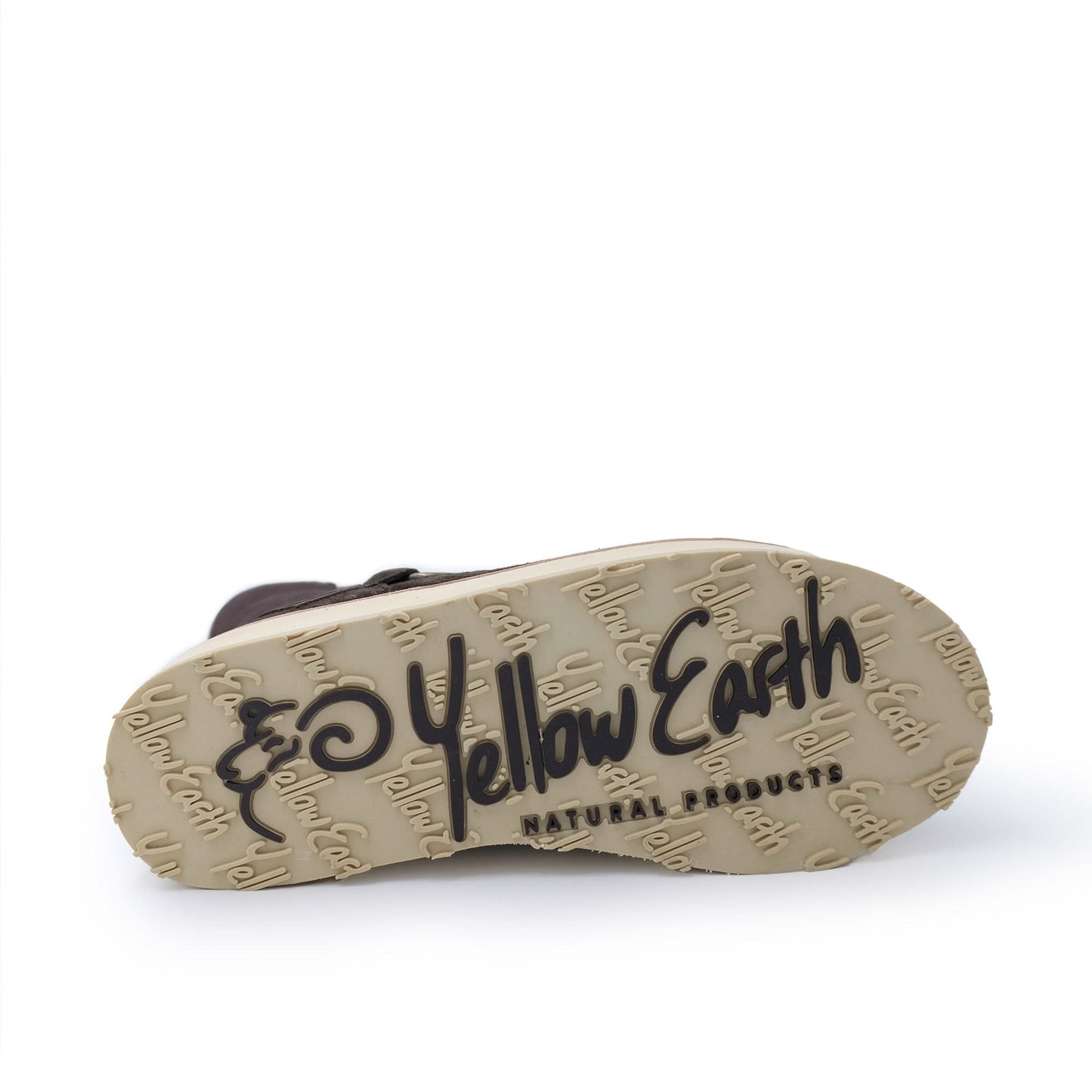 Dark brown sheepskin boot sole showing natural wool texture and tread pattern. - Yellow Earth Australia
