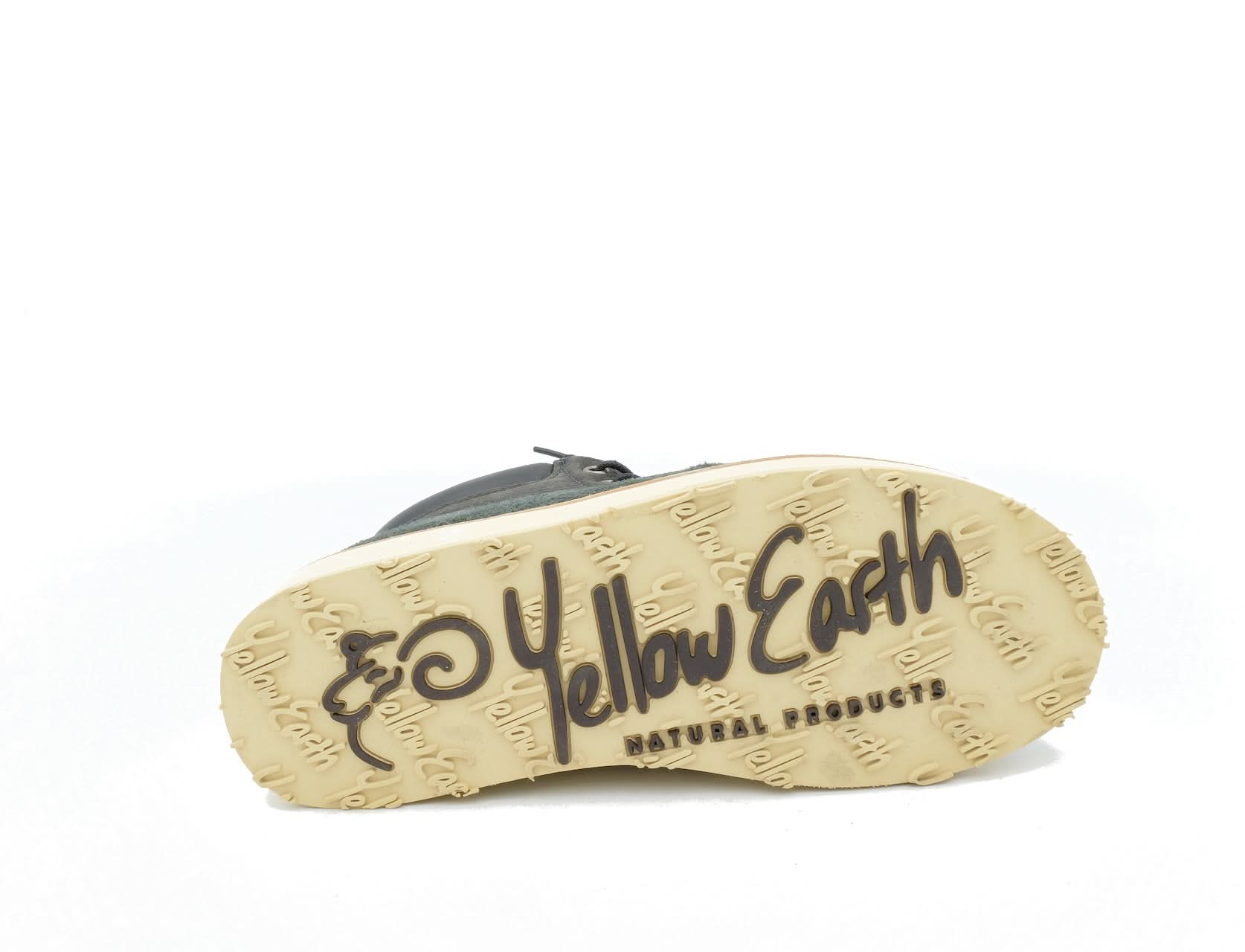 Grey and cream sheepskin slipper sole view showing natural textured footbed. - Yellow Earth Australia