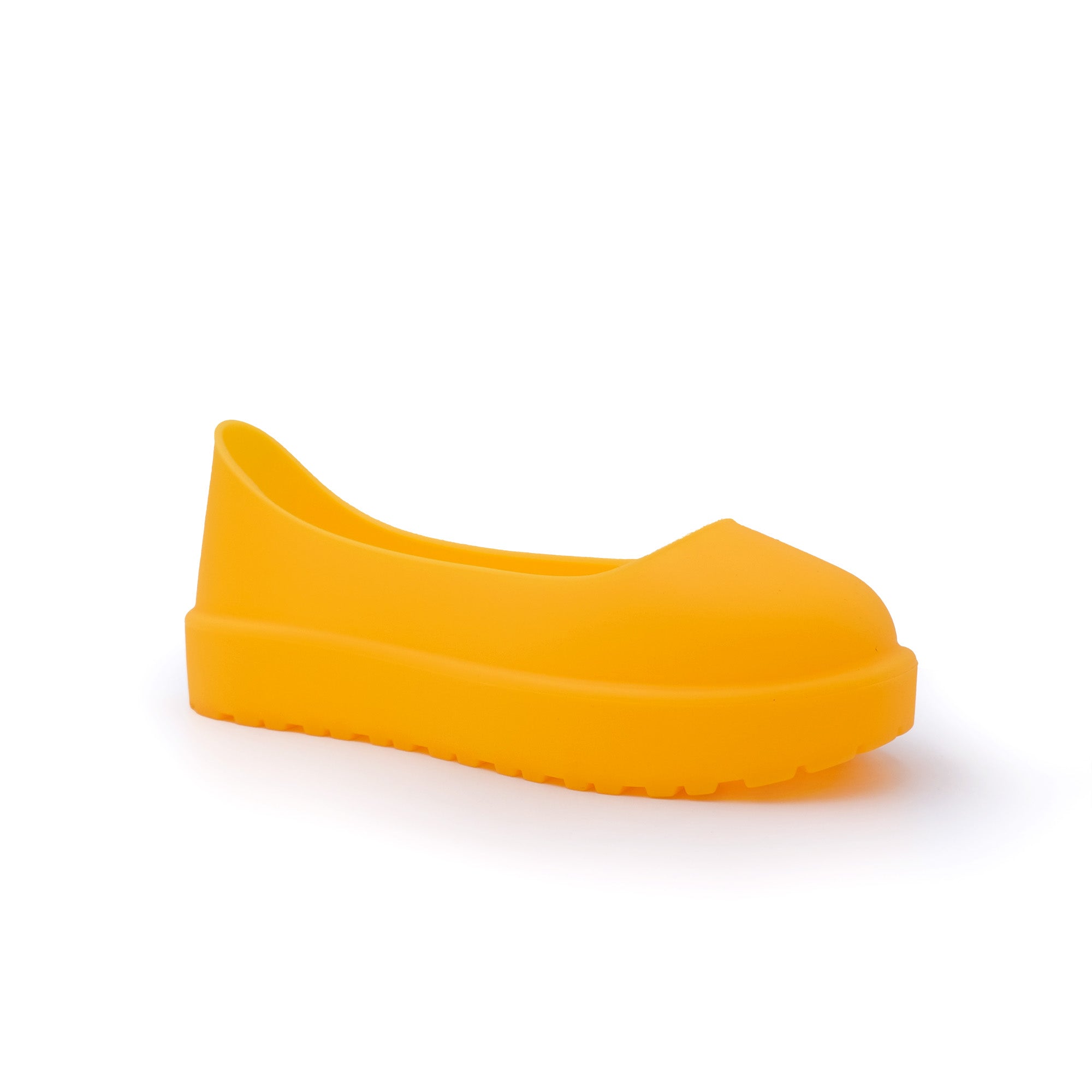 Yellow sheepskin wool clog shoe with platform sole, side view. - Yellow Earth Australia