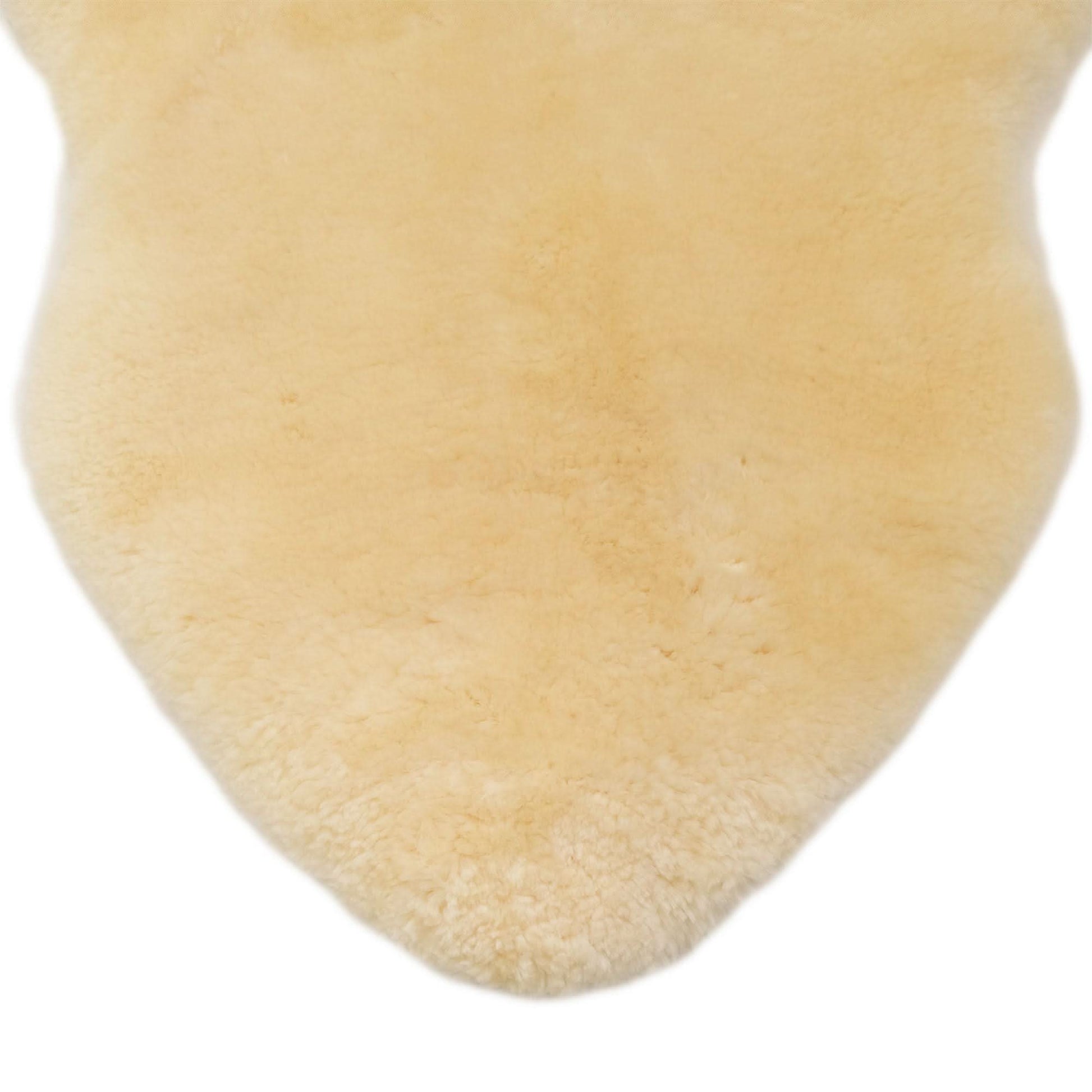 Cream sheepskin rug with soft wool pile viewed from above. - Yellow Earth Australia