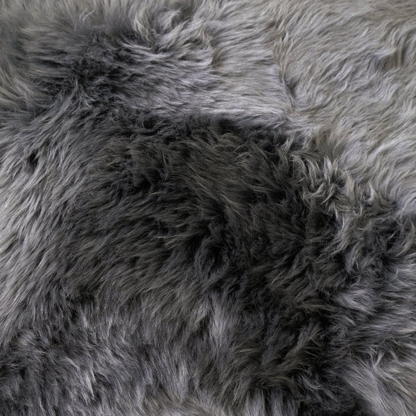 Sheepskin Rug - Steel (Dark Grey) - Super Quad Sized (200x110cm) - Long Wool Australian Merino Sheepskin