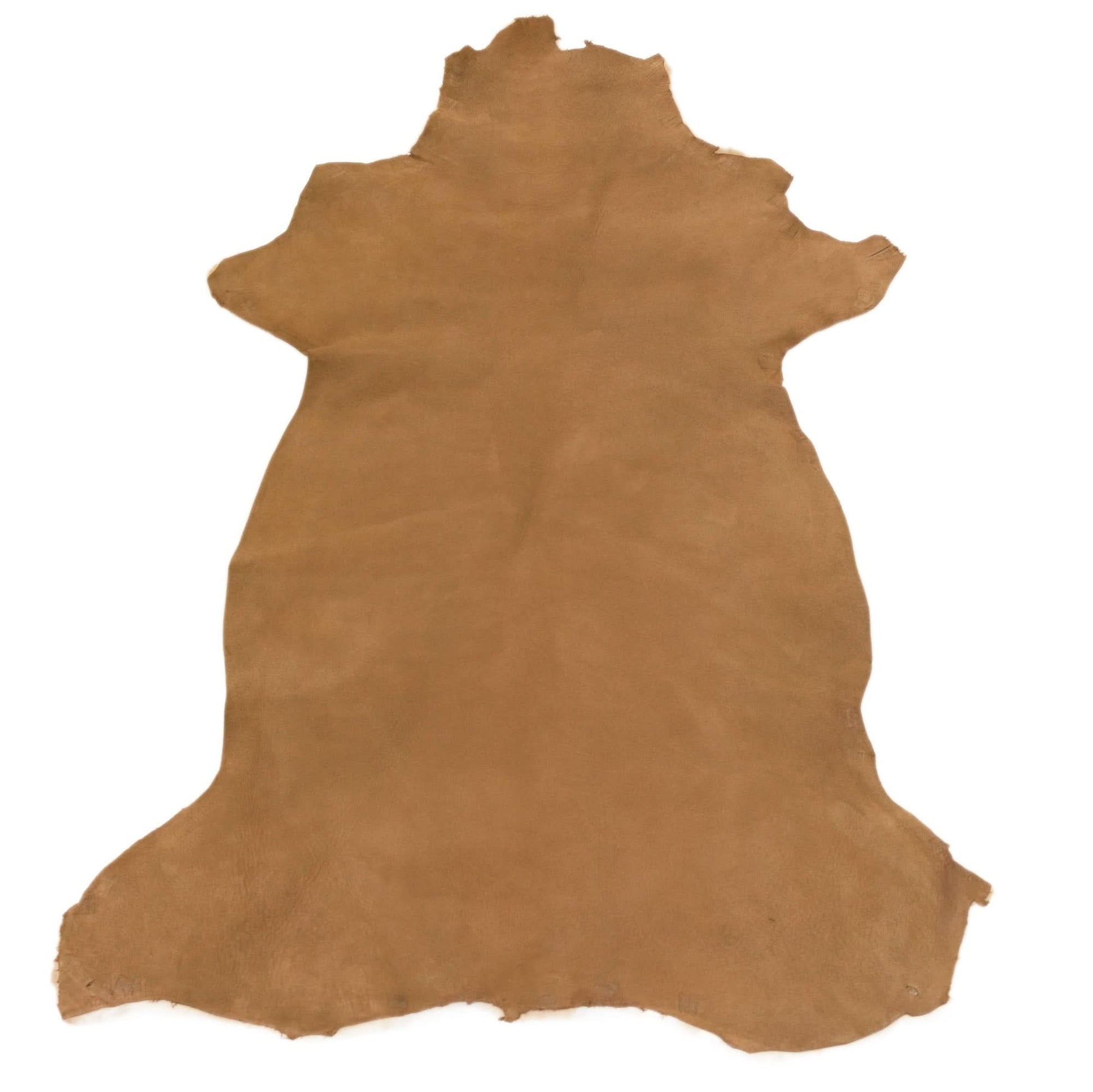 Tan sheepskin rug with natural wool texture viewed from above on white background. - Yellow Earth Australia
